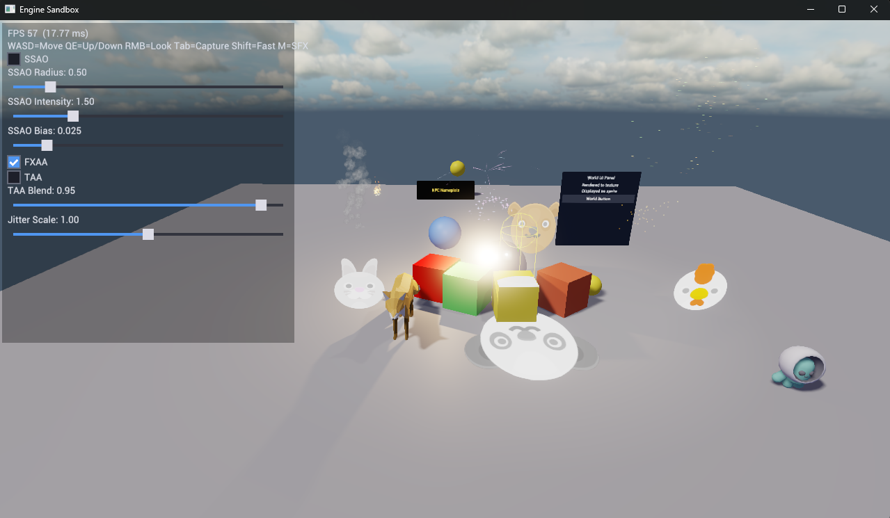 EngineSandbox running